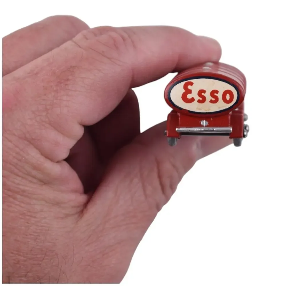 Vintage 1958 Matchbox Lesney #11 Diecast Red Esso Petrol Tanker Gray Wheels